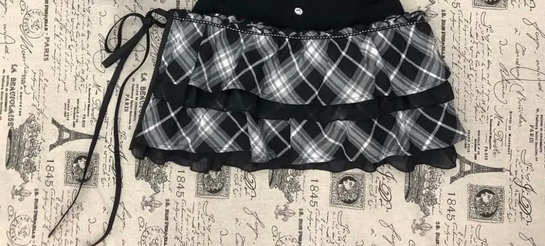 단품) 와이즈걸 너드 강아지 니트탑 큐빈티지 레이어드 스커트 상품이미지2