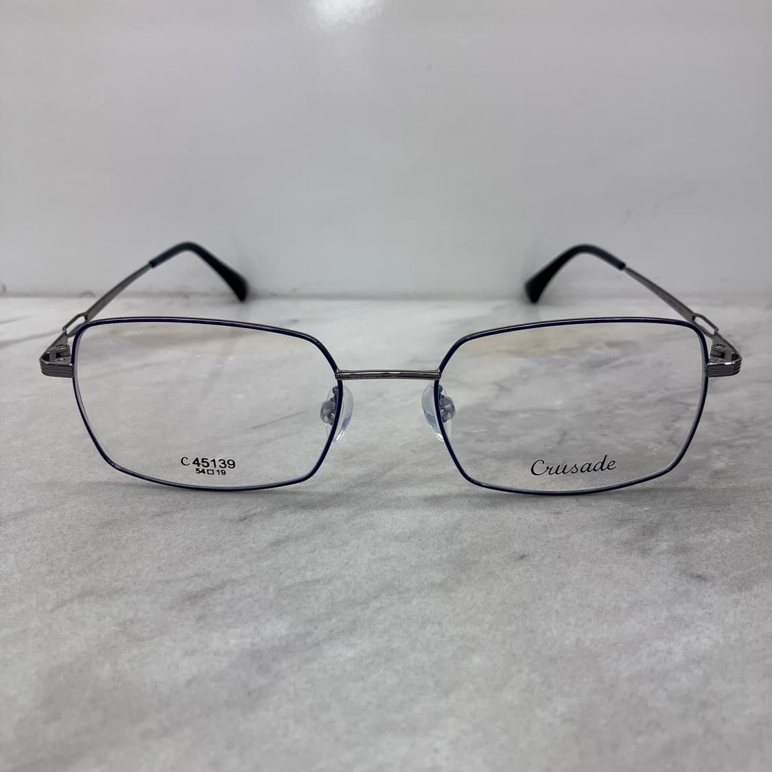 C94 크루세이드 Crusade 네이비 실버 스퀘어 메탈 안경 45139 상품이미지6