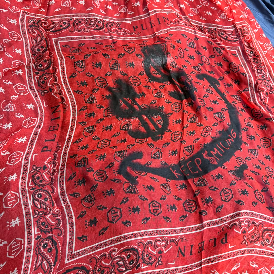 (OS) 필립플레인 모달 실크 달러 머플러 레드  상품이미지1