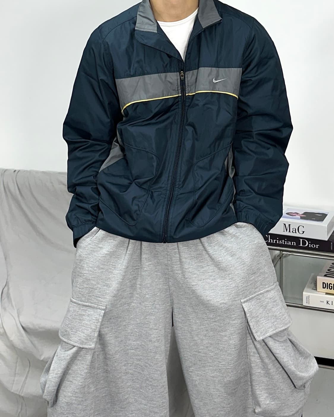 나이키 90s 네이비 배색 바람막이 XL 상품이미지1