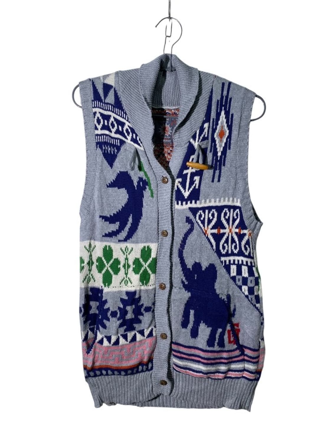 marine lime 코튼 니트 베스트 상품이미지1