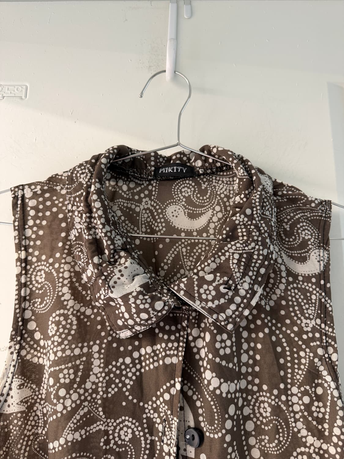 일본빈티지 브라운 페이즐리 민소매 셔츠 상품이미지6