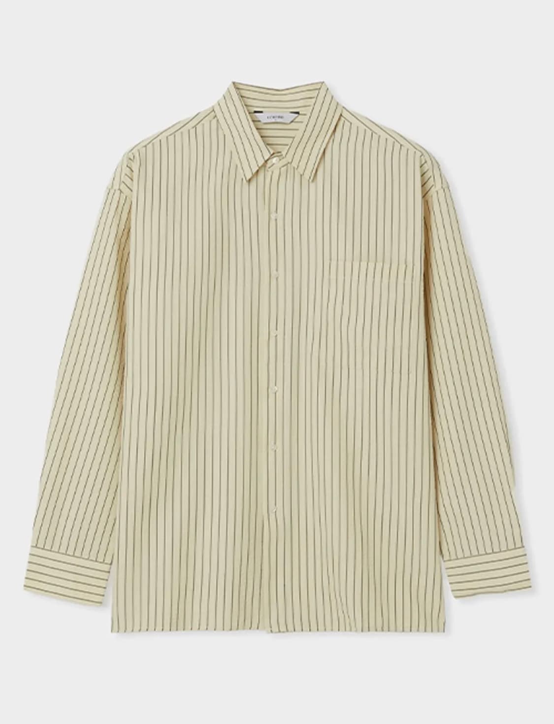 (3) 르마드 시어서커 스트라이프 셔츠 라이트 옐로우 상품이미지2