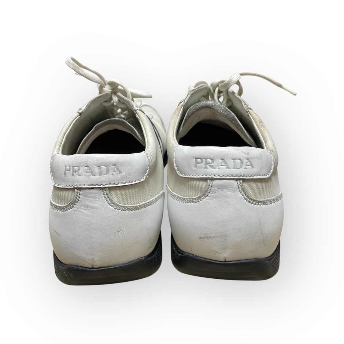 285~290) 프라다 사이드 탭 로고 스니커즈 신발 화이트 상품이미지4