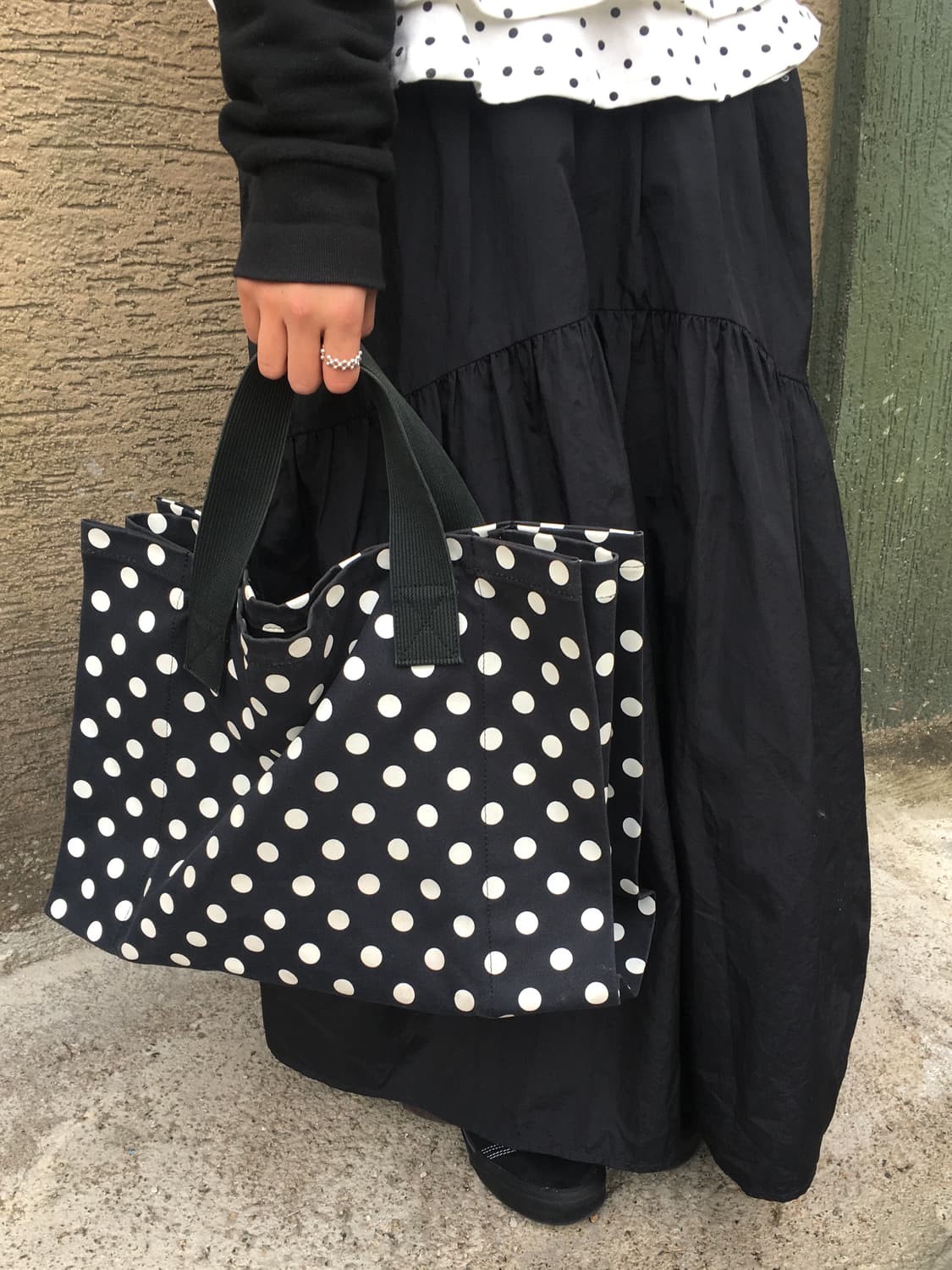 JPN MinimAL Black shirring skirt 상품이미지2