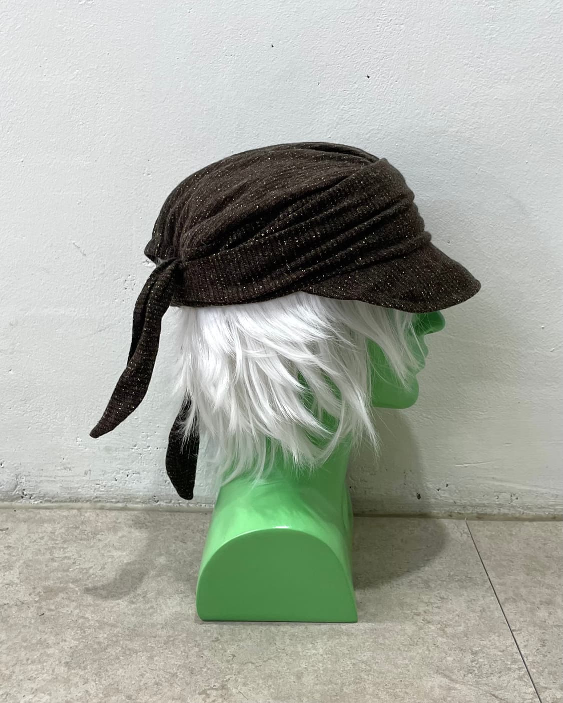 Brown Glossy Scarf Cap 상품이미지3