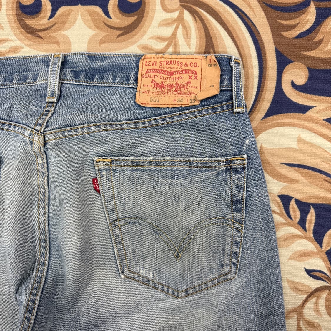 (34)00s리바이스 Levis 501 데미지 데님팬츠 상품이미지2