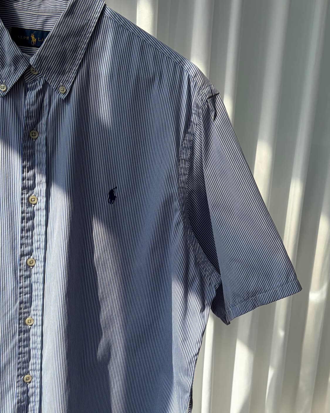 [XL]폴로 랄프로렌 포플린 스트라이프 반팔 셔츠 상품이미지5