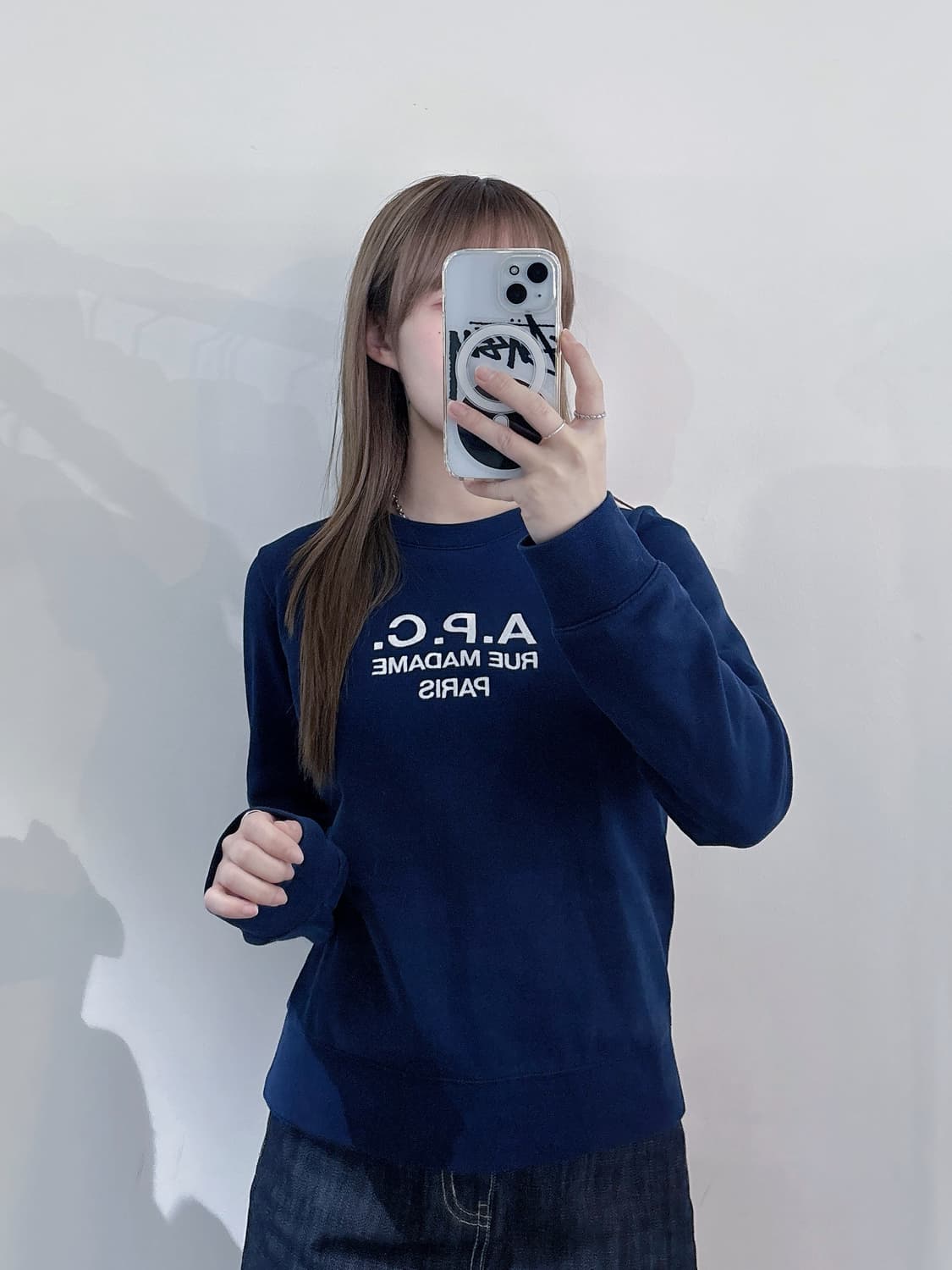 아페쎄 네이비 맨투맨 상품이미지1