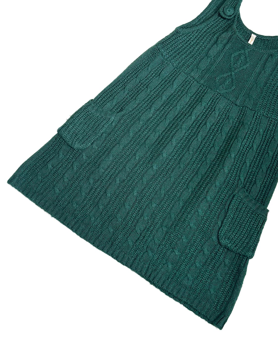 Tree deep green cable knitted ops 상품이미지4