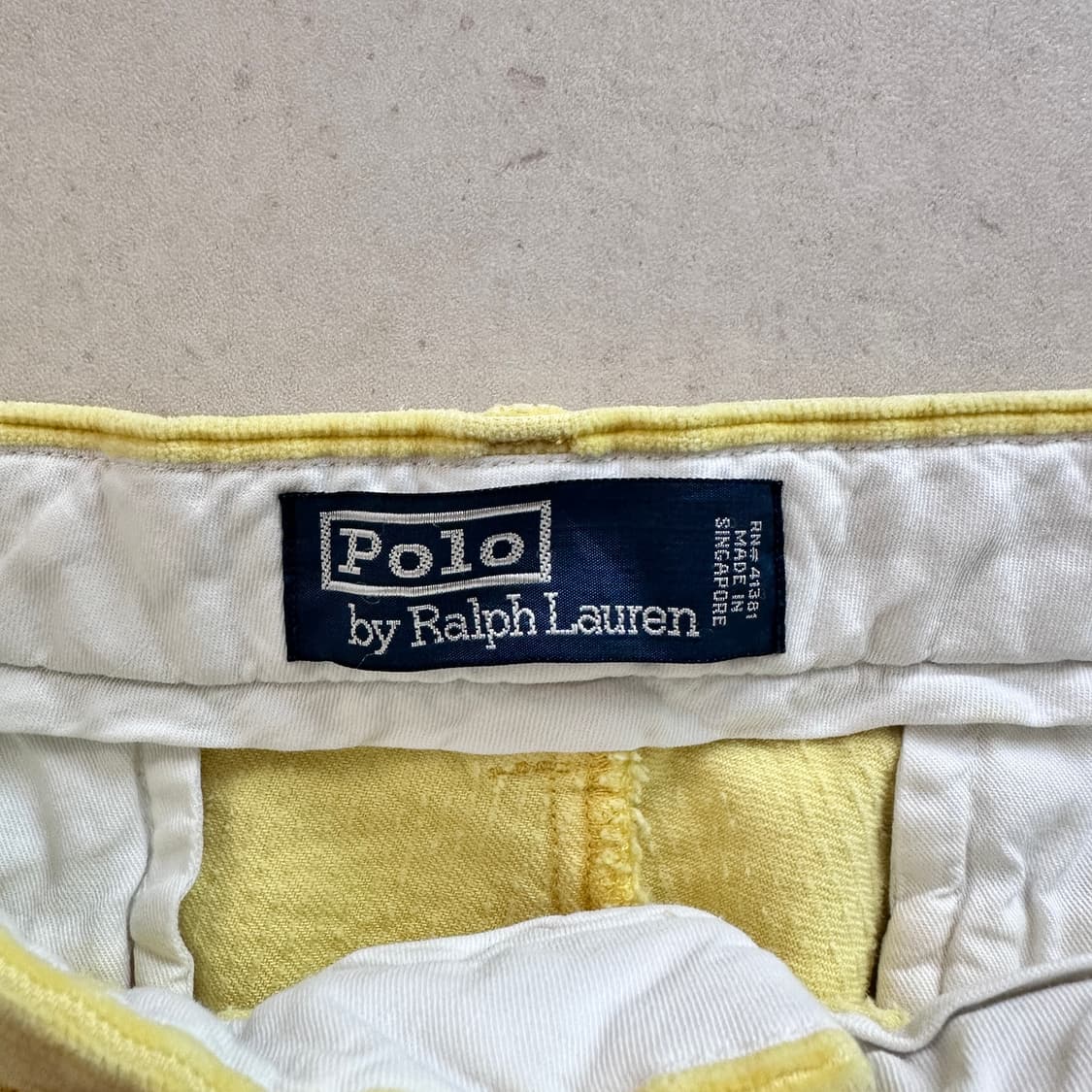 90s 폴로 헤비 코튼 코듀로이 옐로우 팬츠 32/34 상품이미지4