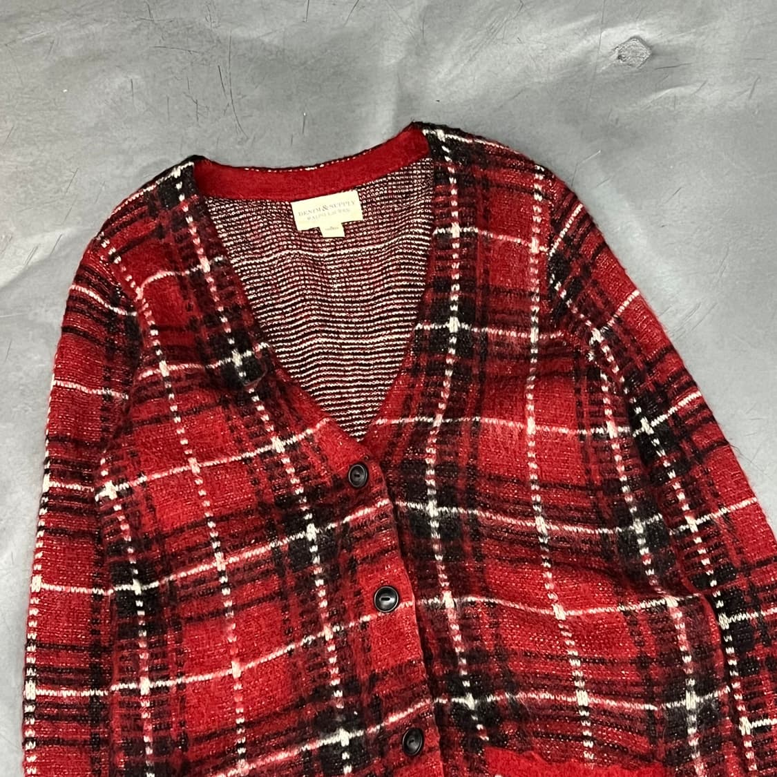  데님앤서플라이 체크 모헤어 가디건 y15942 상품이미지3