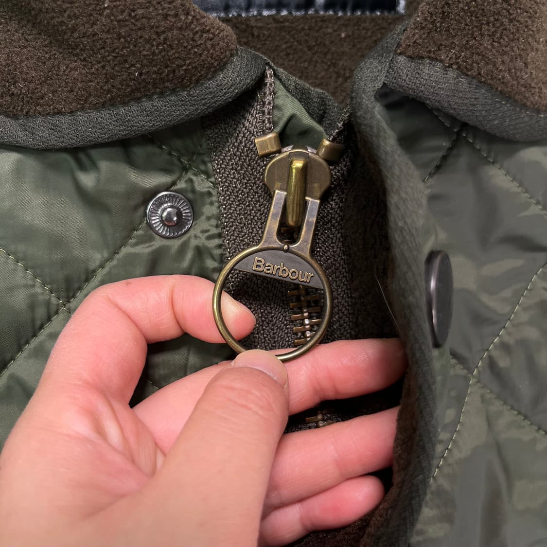 105 바버인터네셔널 90s 카키 퀄팅 자켓 상품이미지3