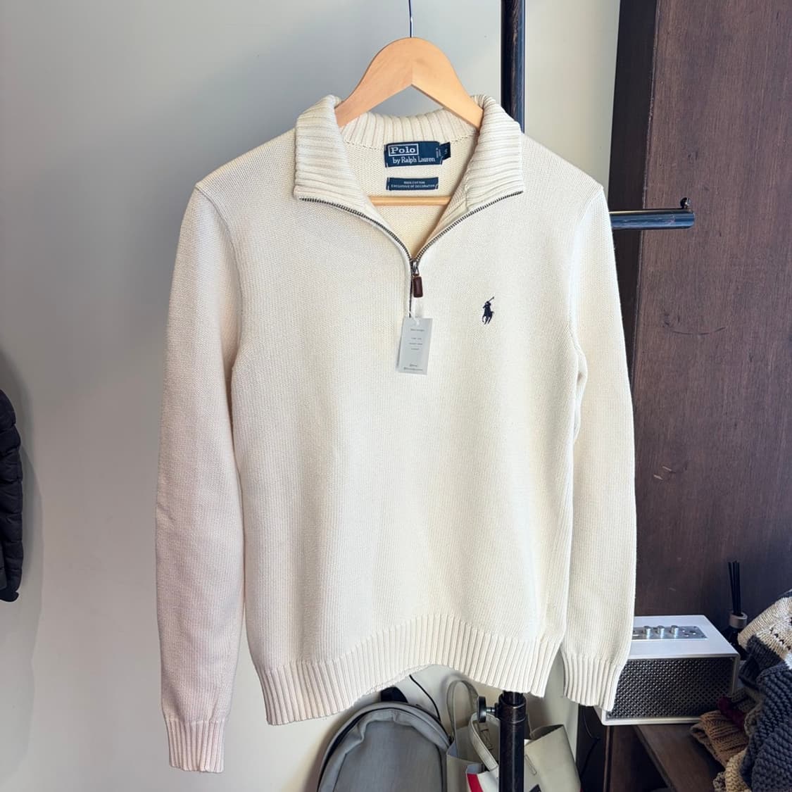 15695 - 폴로 랄프로렌 화이트 반집업 니트 상품이미지2