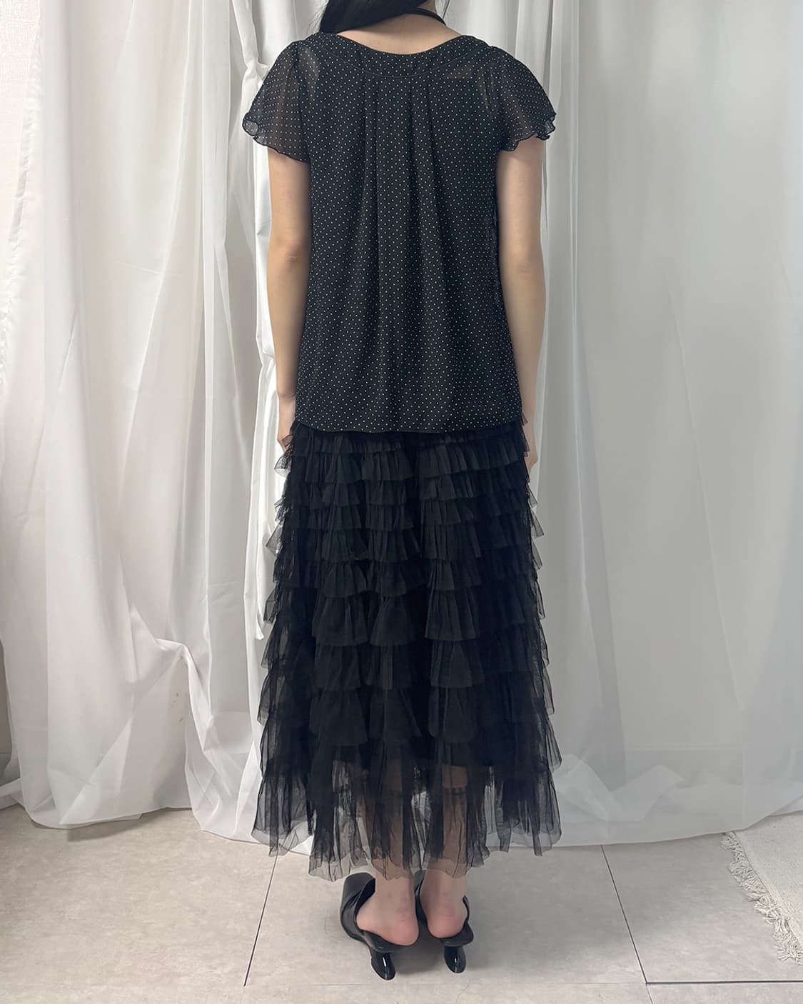 CLEF DE SOL see-through mini dot blouse 상품이미지9