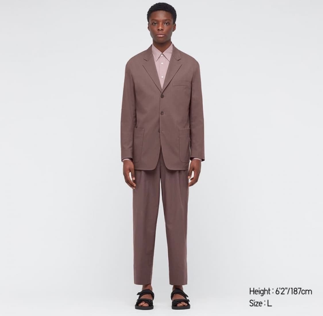 uniqlo U 릴렉스드 테일러드 브라운 셋업 M, 76 상품이미지3