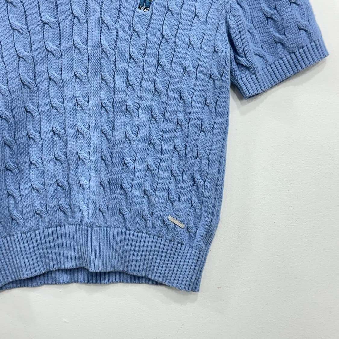 후아유 WHO.A.U 케이블 반팔 니트 반팔티 상품이미지2