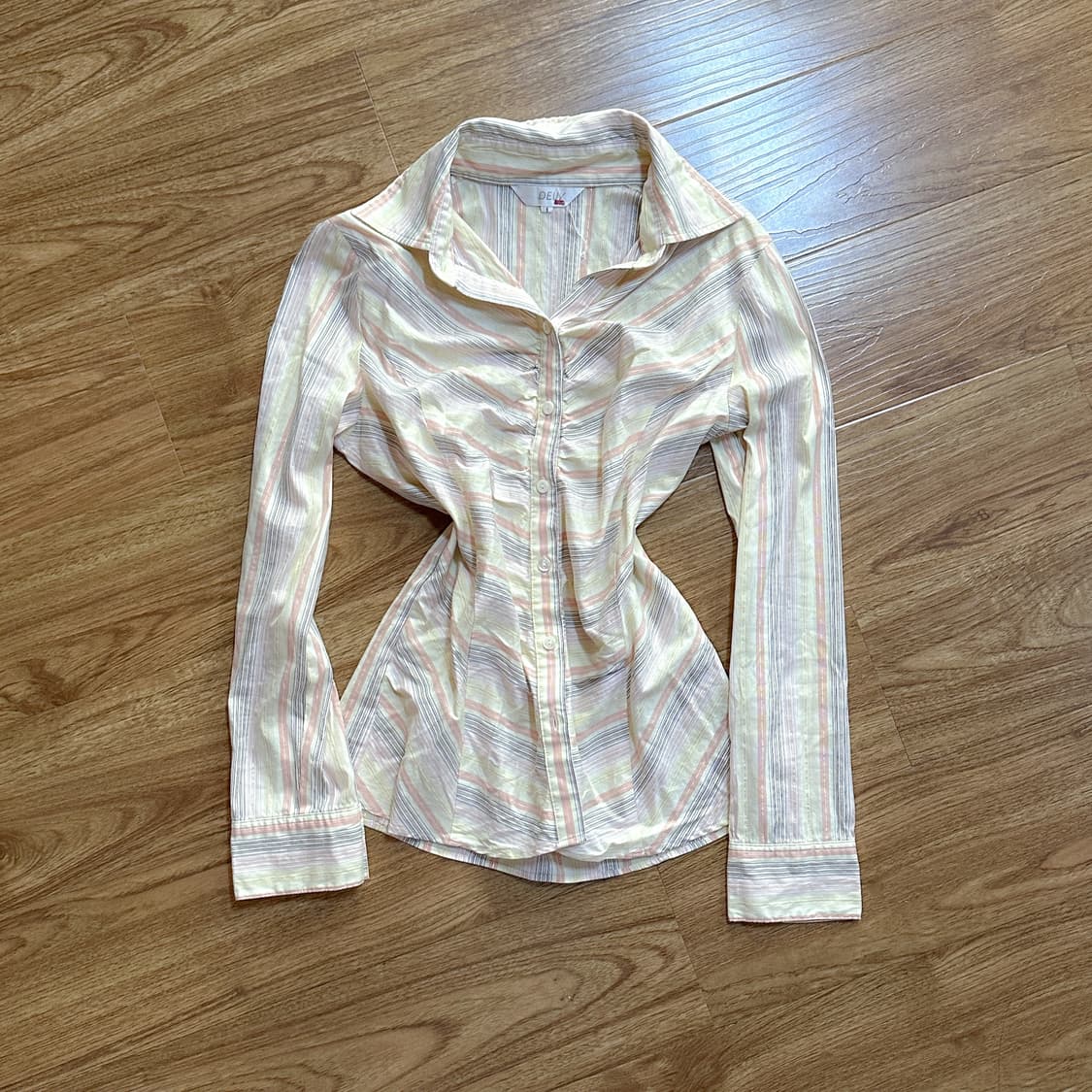 빈티지 핑크 바나나 셔링 셔츠 블라우스 공겜여주 히메갸루 로걀 긱시크 상품이미지1