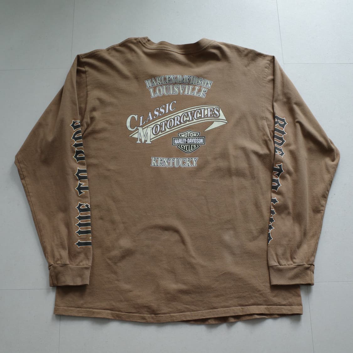 90s USA 할리데이비슨 양팔 프린팅 롱슬리브 (XL)  상품이미지6
