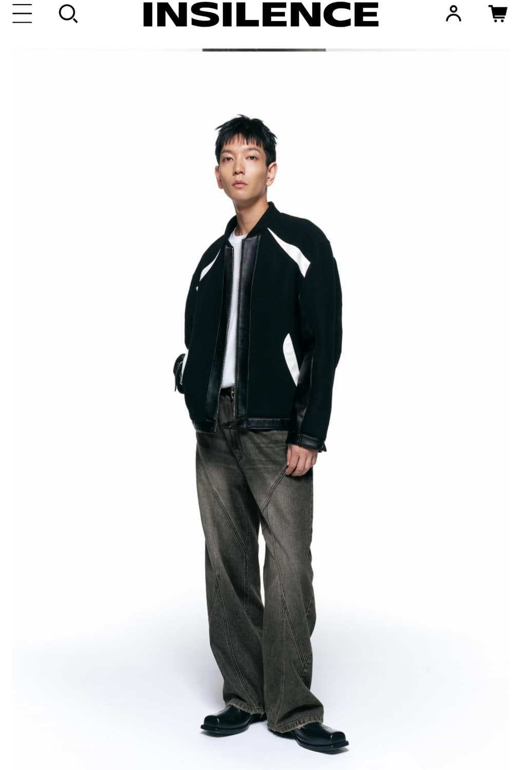 (주우재 PICK) 인사일런스 리치울 블렌드 레이싱 자켓 블랙 (L) 상품이미지1