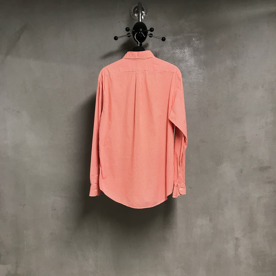 폴로 랄프로렌 깅엄 체크 셔츠 오렌지 L 상품이미지6