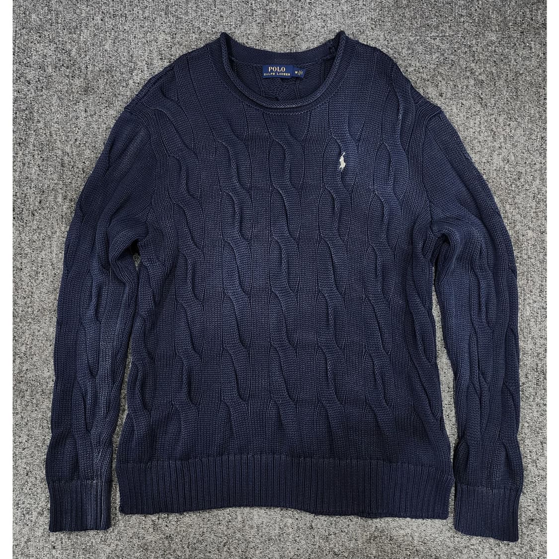 폴로 랄프로렌 워시드 롤넥 빈티지 케이블 니트 M 상품이미지1