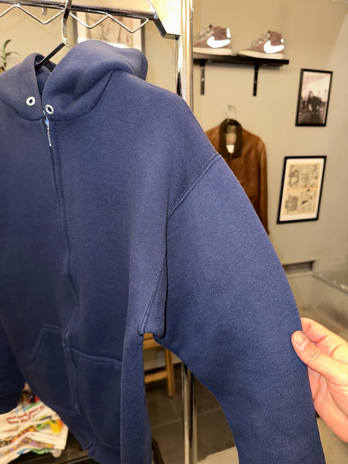 90’s Discus Athletic plain navy hood zip 상품이미지5