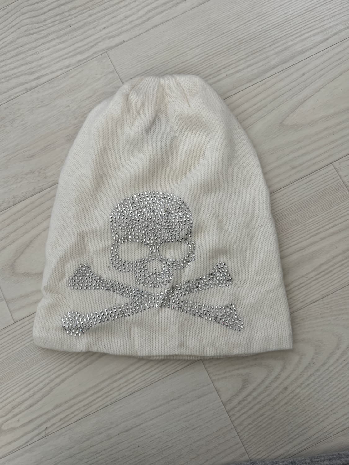 Vintage Punk White Skull Beanie 상품이미지1
