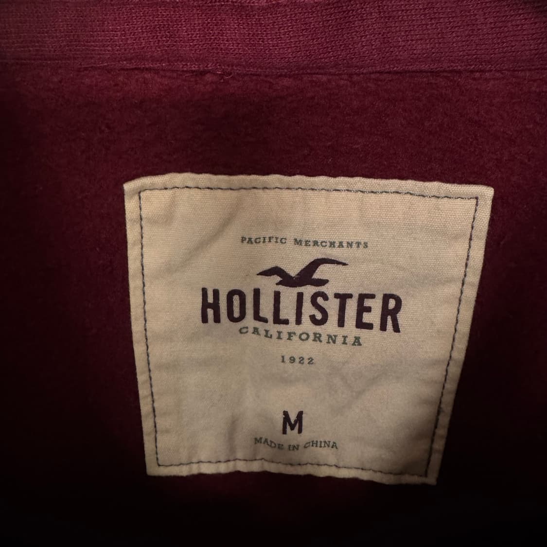 홀리스터 아치로고 후드티 버건디 상품이미지3