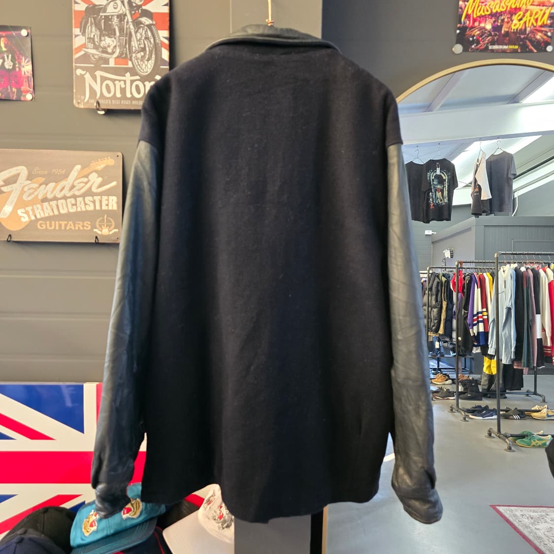 캐나다 스포츠웨어 레더 바시티 코트 블랙 00s 빈티지 상품이미지2