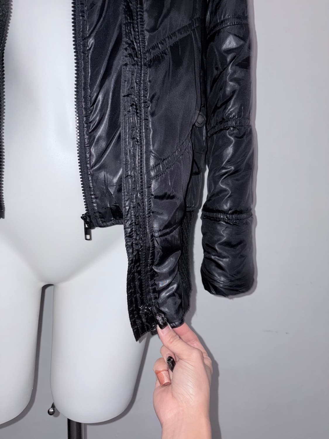 00s 유광 경량패딩 멀티집업 와투케 스트릿 y2k 락시크 고스펑크 상품이미지6