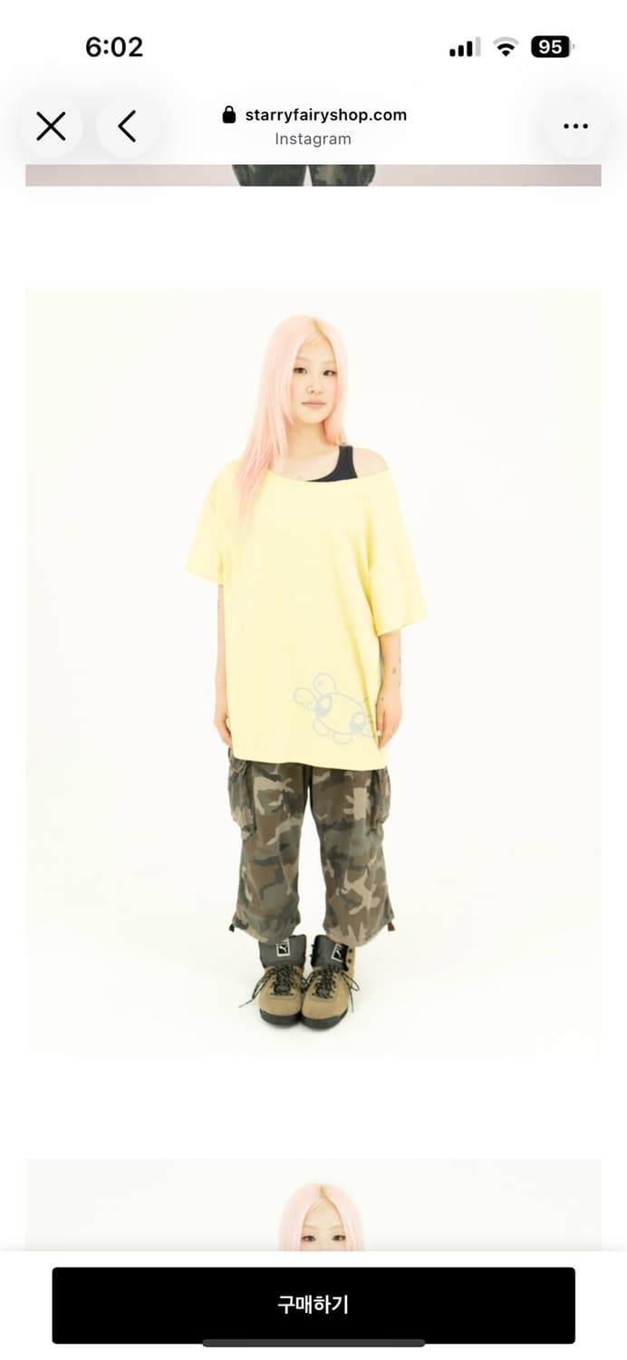 스테리페어리 Pasha Loose T-Shirt Light Yellow 상품이미지2