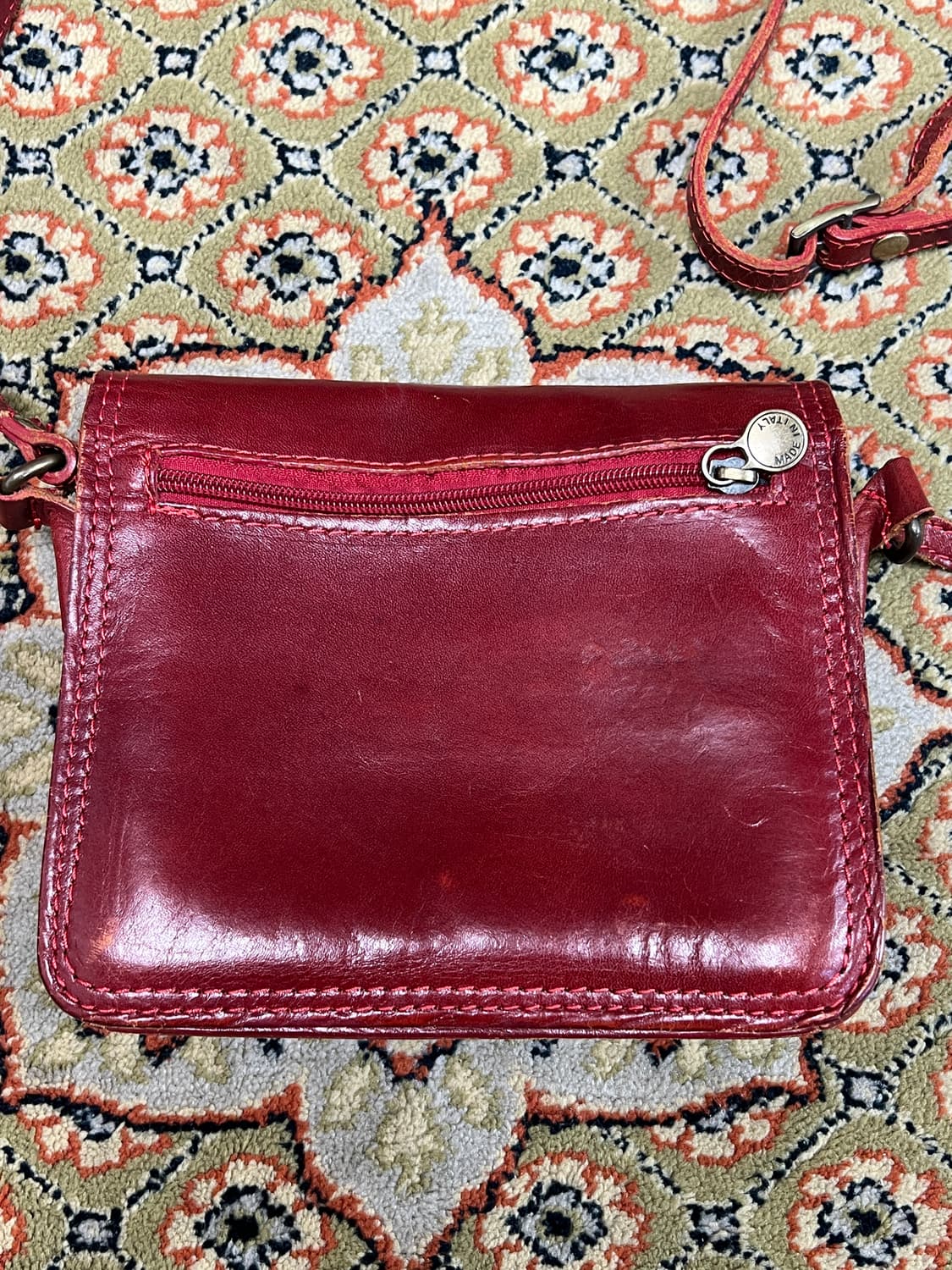 [OS] 이태리 빈티지 가죽 미니 숄더백 버건디 상품이미지4