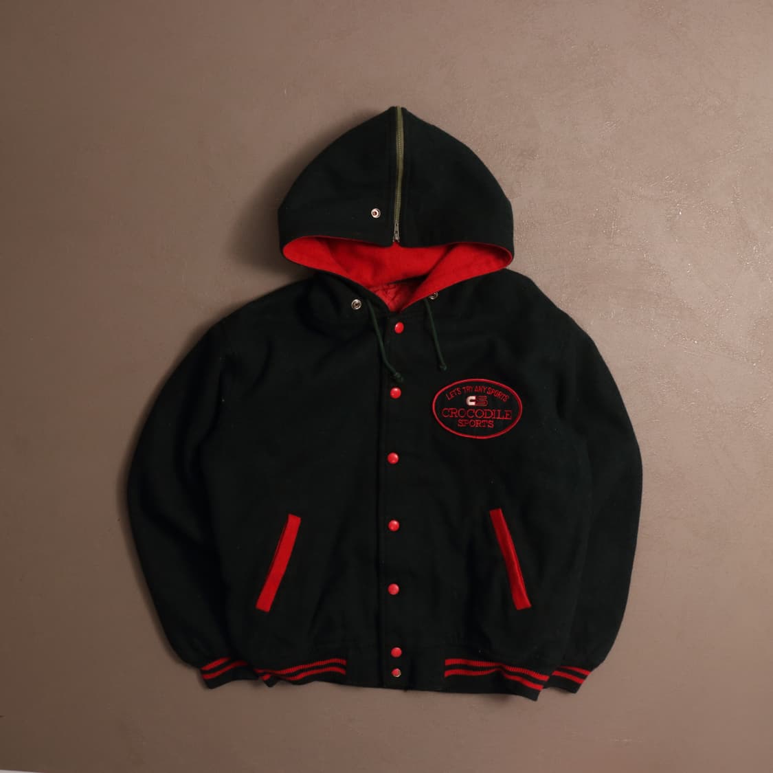 90's 일본빈티지 울 봄버 후드자켓 A1507 상품이미지1