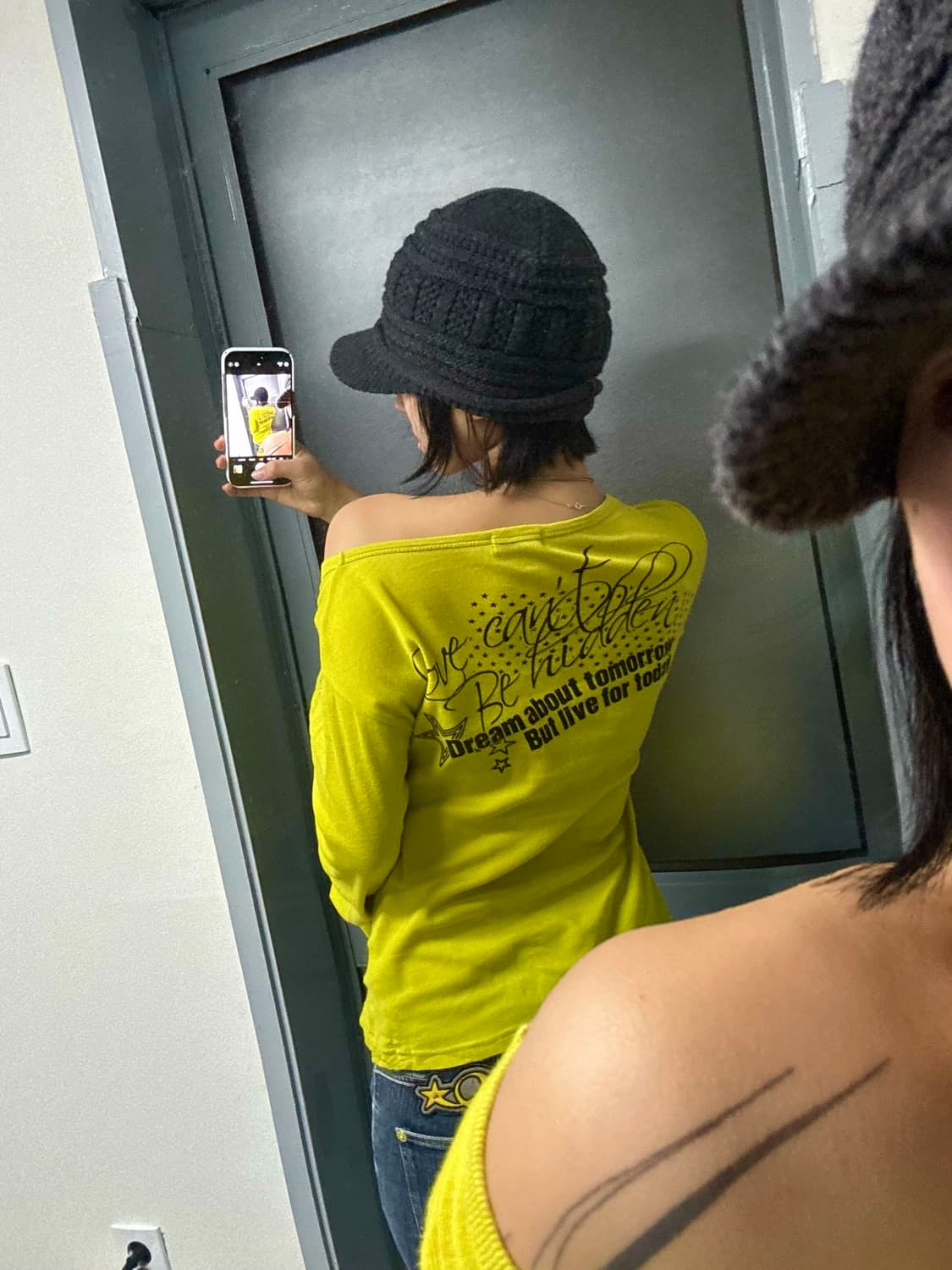 Y2k 프린팅 원숄더 롱슬리브 상품이미지3