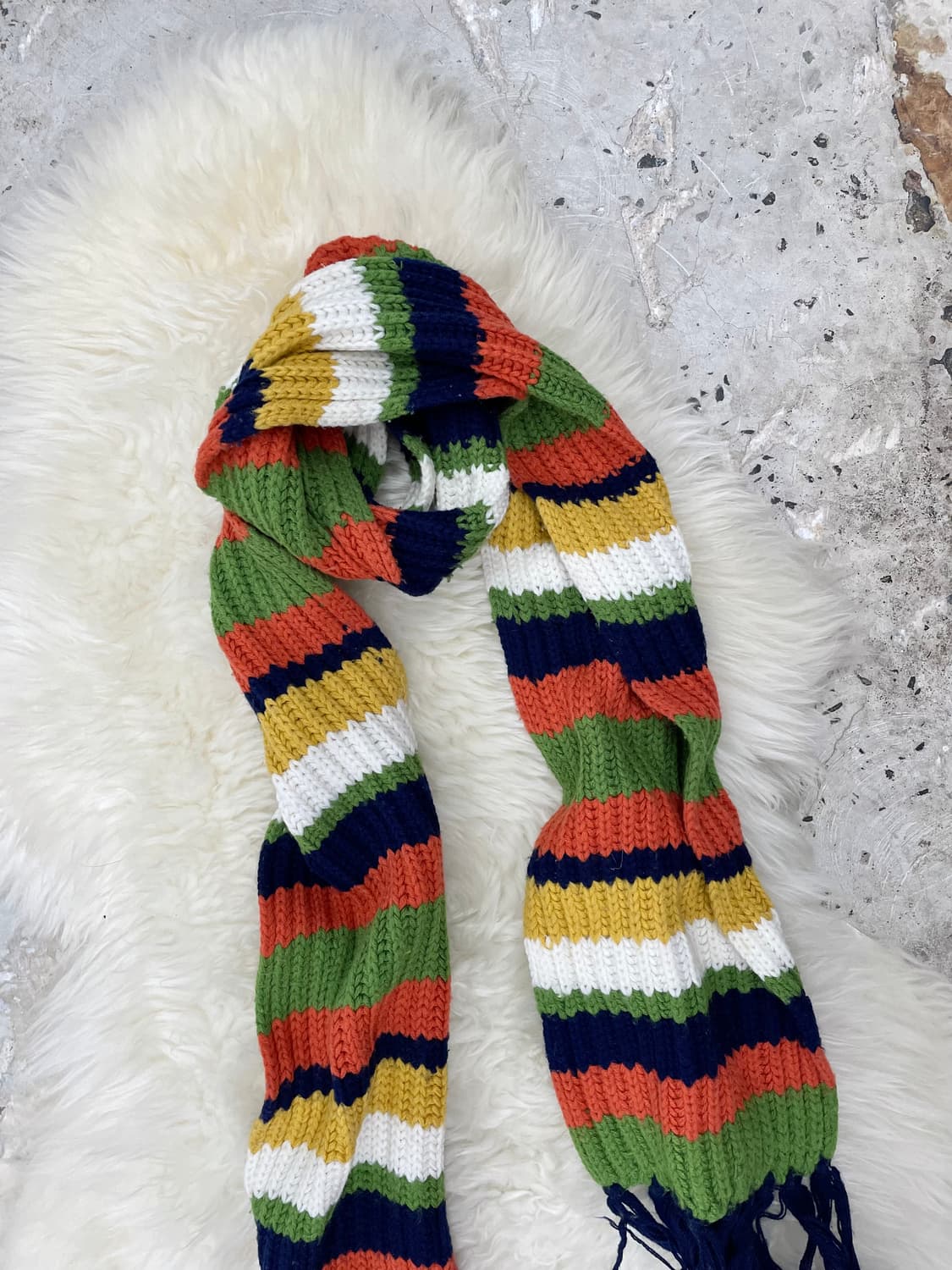 하구미 컬러 스트라이프 머플러  상품이미지3