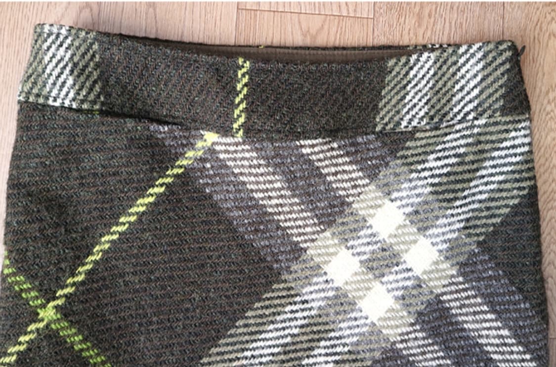 일본판 BURBERRY 버버리 런던 울 두툼한 체크 트위드 스커트 상품이미지2