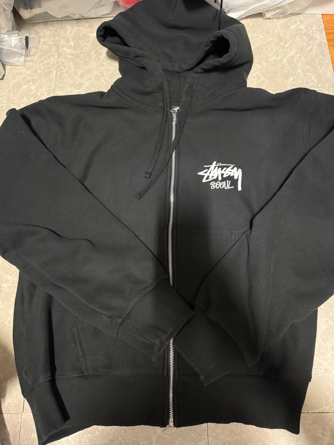 L사이즈 스투시 스탁 서울 후드집업 블랙 2023 상품이미지1