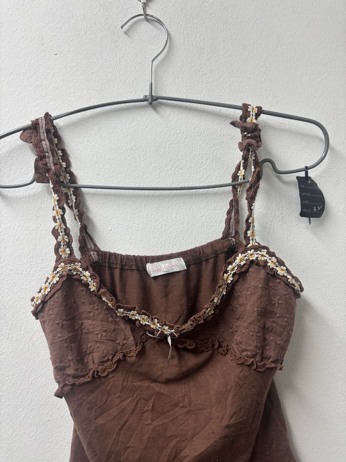 리즈리사 브라운 플라워 리본 슬리브리스 상품이미지2