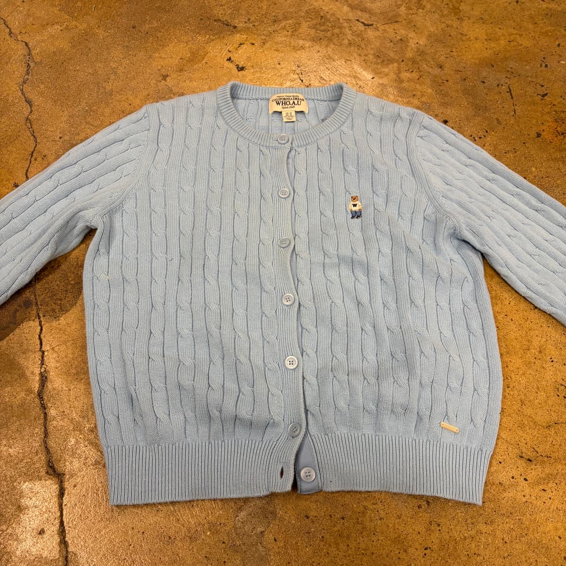 후아유 소라 하늘 꽈배기 니트 가디건  상품이미지3