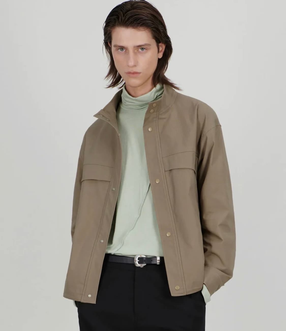 아워스코프(OURSCOPE) 하프넥 블루종 (베이지) 상품이미지2