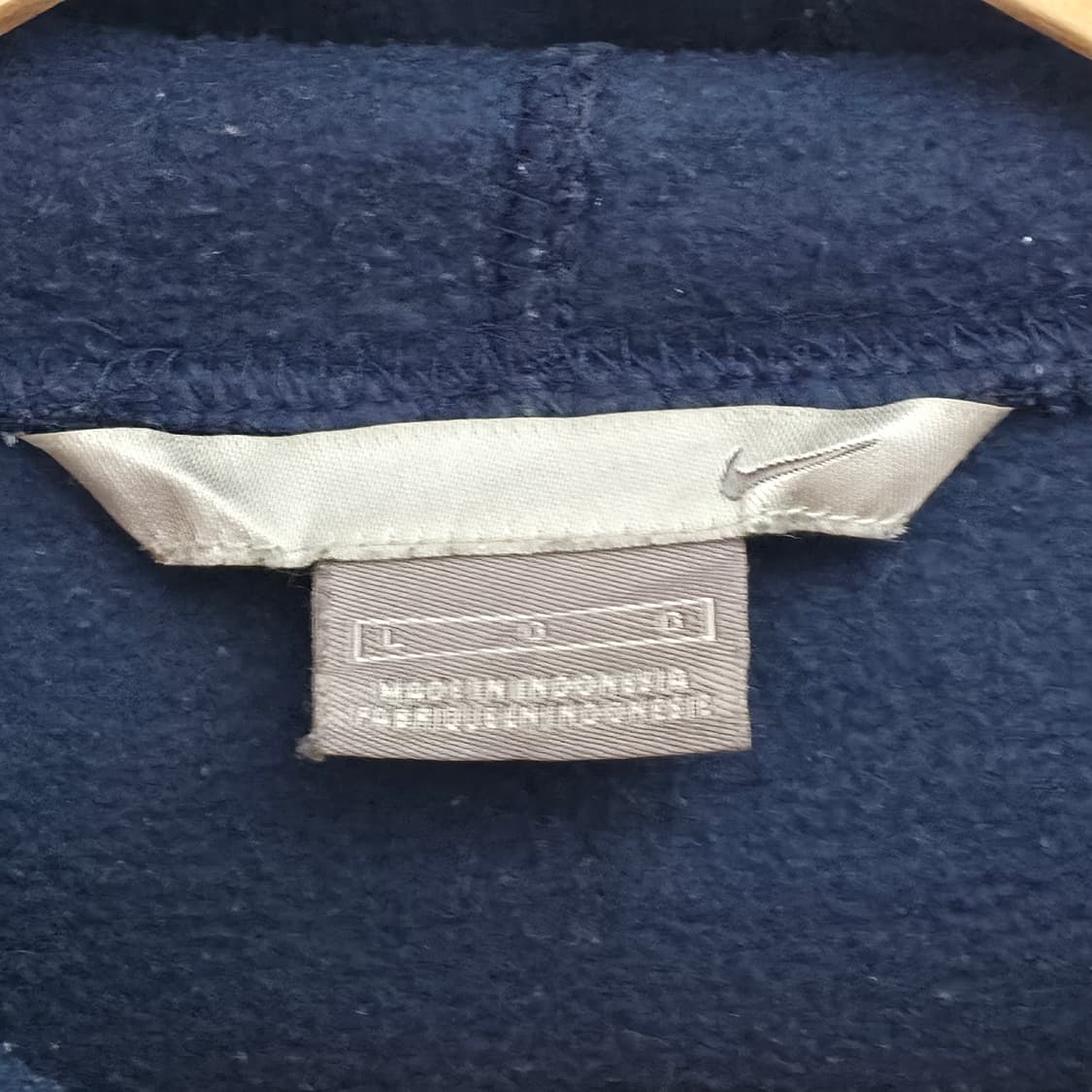 [L] 00's 나이키 네이비 플리스 후드티 상품이미지4