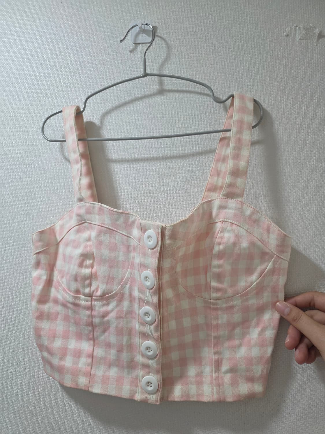 핑크 체크 뷔스티에 상품이미지6