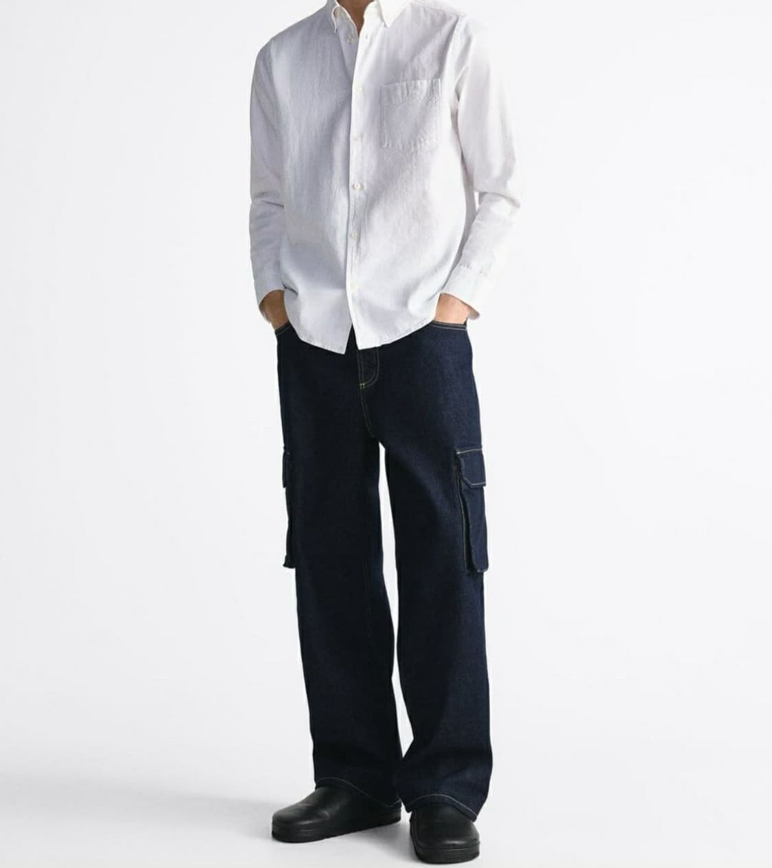 자라 와이드 카고 데님 팬츠 상품이미지4