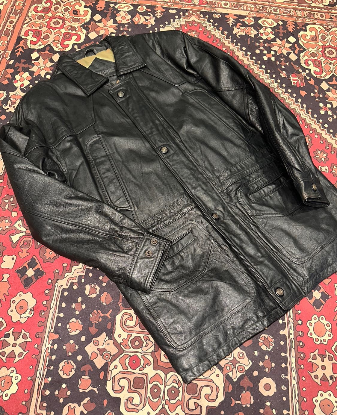 ( L-XL ) 가죽코트 가죽카코트 양가죽자켓 소가죽자켓 빈티지가죽 상품이미지2