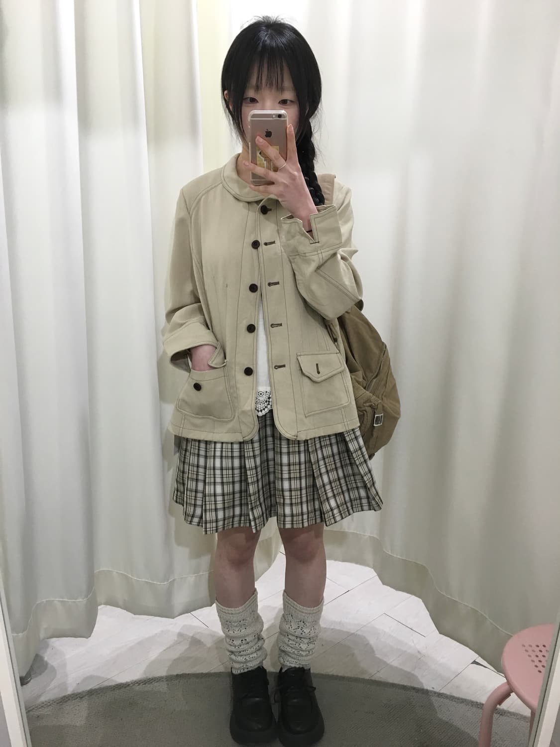 check pleats mini skirt 상품이미지3