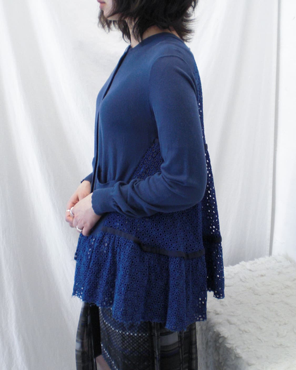 Sacai lace panel layered cardigan 상품이미지4