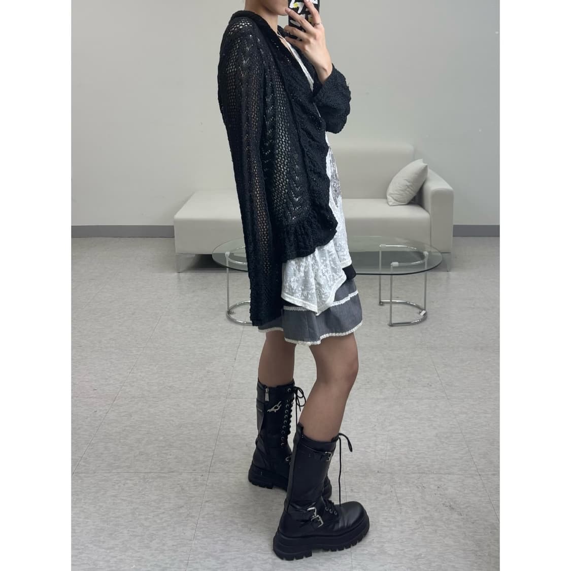 빈티지 블랙 글리터 가디건 상품이미지2