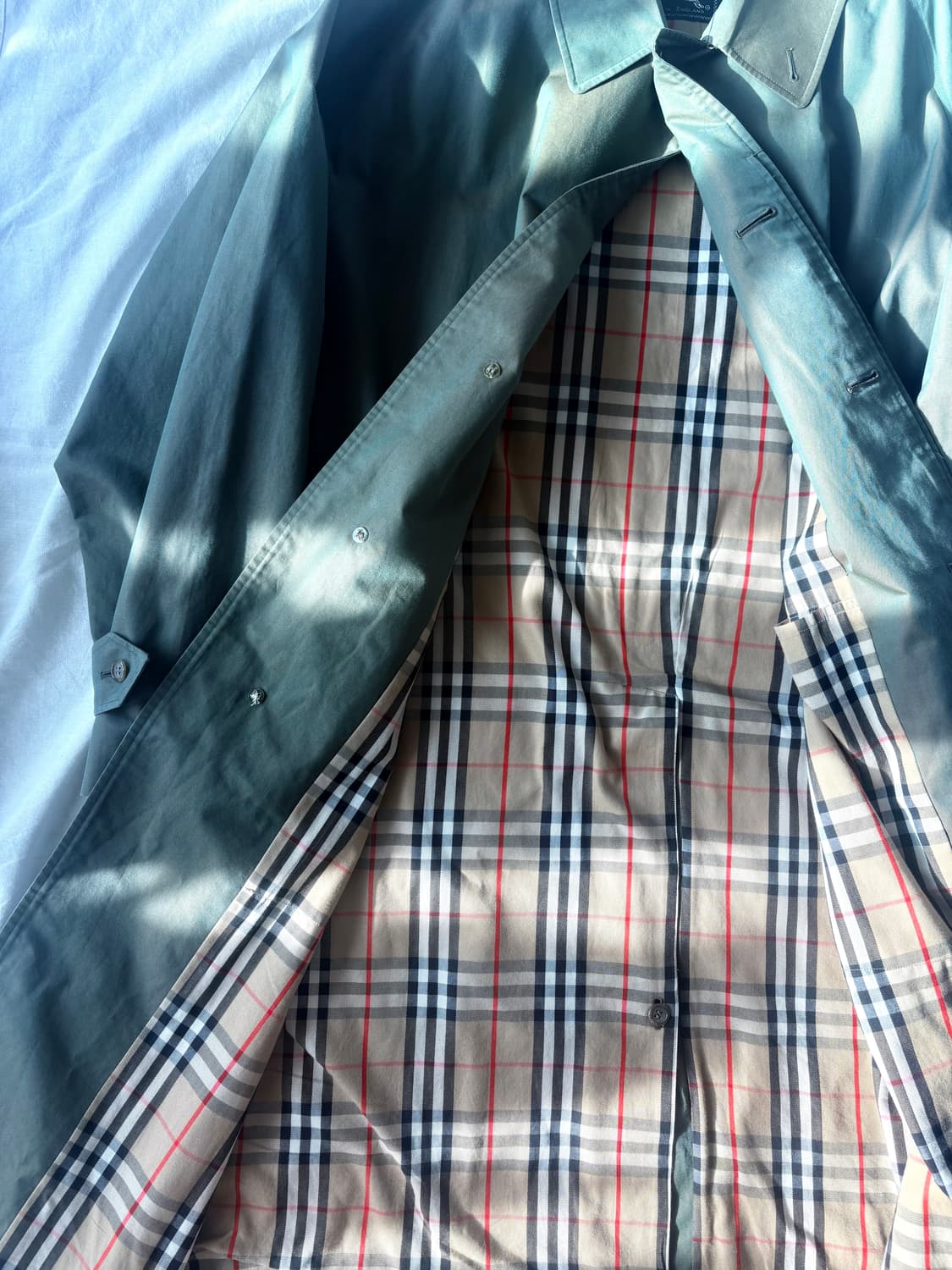 Vintage 80s ~90s 버버리 원패널 코튼100% 싱글 코트 상품이미지3