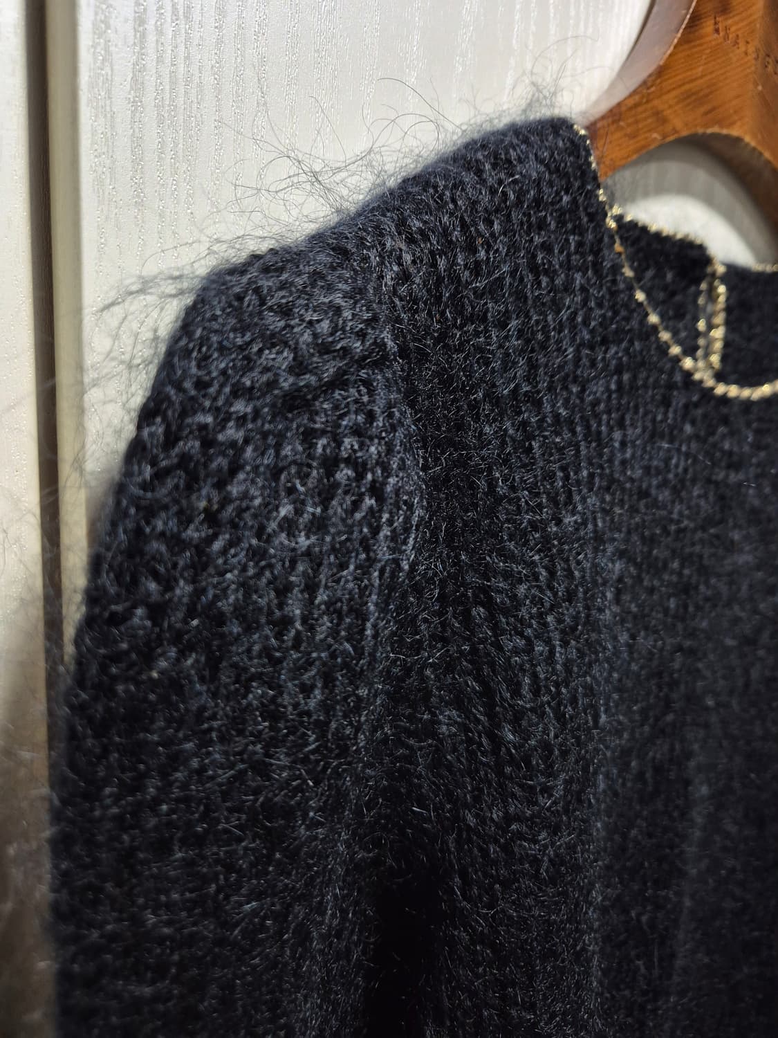 빈티지 모헤어 블랙 퍼프니트 상품이미지3